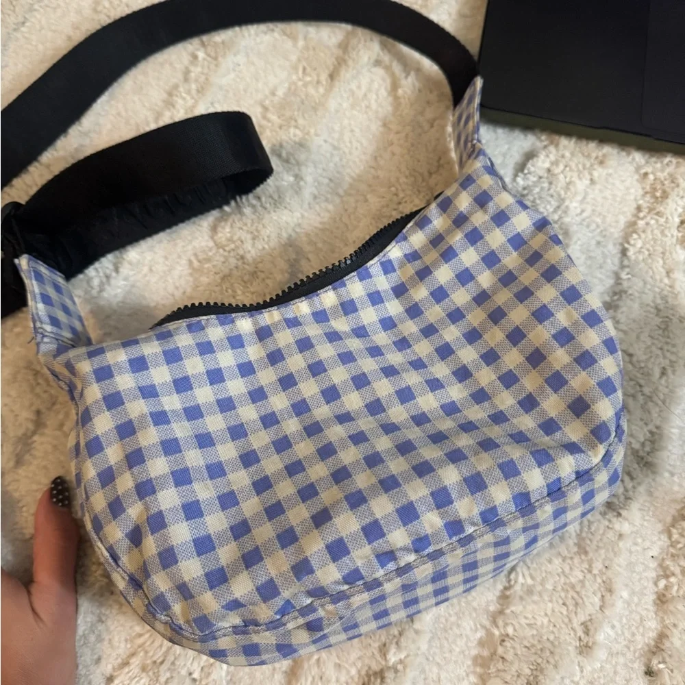 Baggu Small Crescent Bag lilac gingham print - Picture 3 of 7